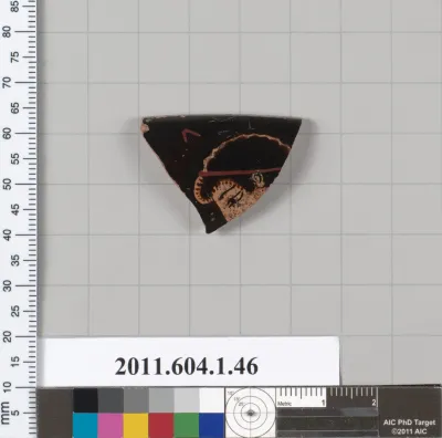 Terracotta rim fragment of a kylix (drinking cup)