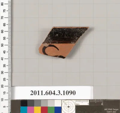 Terracotta rim fragment of a mastoid (drinking cup with narrow base)