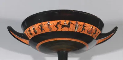 Terracotta kylix: band-cup (drinking cup)
