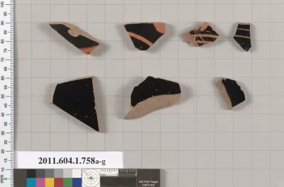Terracotta fragments of kylikes (drinking cups)