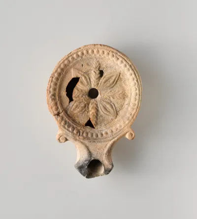 Terracotta oil lamp