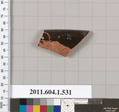 Terracotta rim fragment of a kylix (drinking cup)