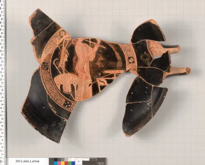 Terracotta fragment of a kylix (drinking cup)