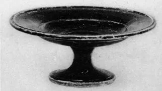 PLATE, STEMMED (ATHENIAN, BLACK GLAZE)