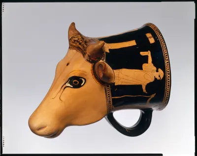 Terracotta rhyton (vase for libations or drinking)