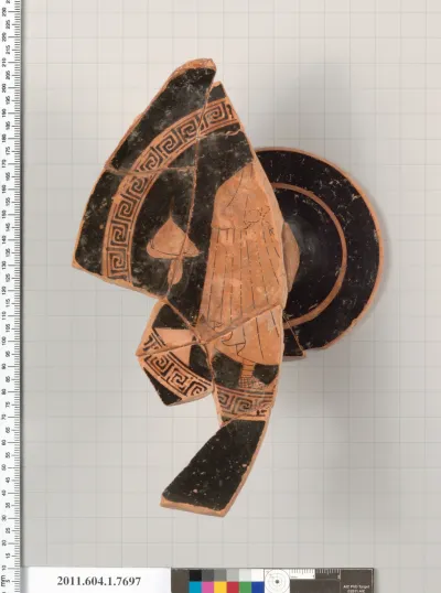 Terracotta fragment of a kylix (drinking cup)