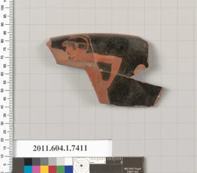 Terracotta rim fragment of a kylix (drinking cup)