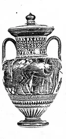 AMPHORA, NECK AND LID (ATHENIAN, BLACK-FIGURE)