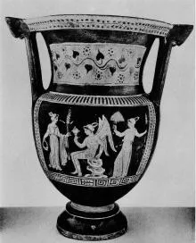 KRATER, COLUMN (SOUTH ITALIAN, APULIAN, RED-FIGURE)