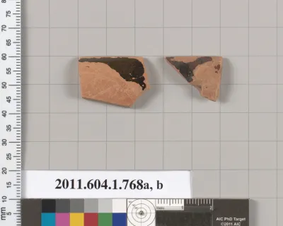 Terracotta rim fragments of a kylix (drinking cup)