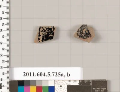 Terracotta fragments of kylikes (drinking cups)