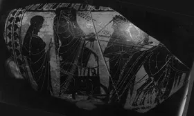 KRATER, COLUMN, FRAGMENTS (ATHENIAN, BLACK-FIGURE)