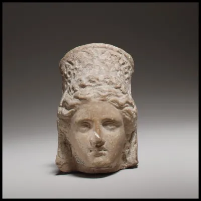 Terracotta head of a goddess