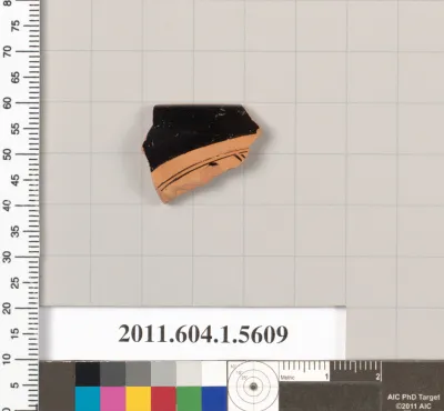 Terracotta rim fragment of a kylix (drinking cup)