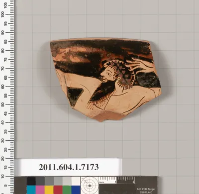 Terracotta rim fragment of a kylix (drinking cup)