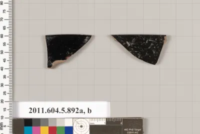 Terracotta rim fragments of kylikes (drinking cups)