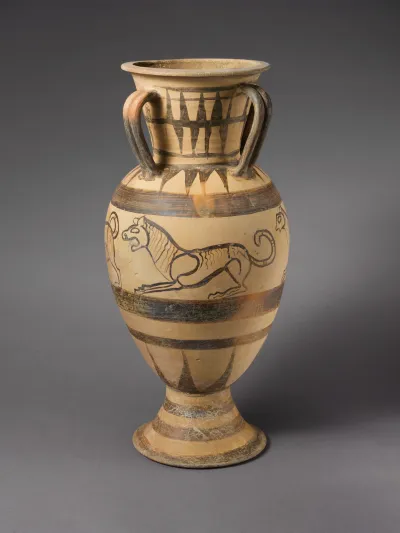 Terracotta four-handled amphora (jar)