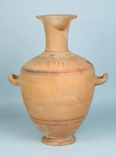 Terracotta Hadra hydria (water jar)