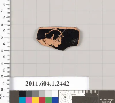 Terracotta rim fragment of a kylix (drinking cup)