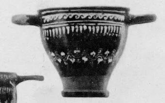 SKYPHOS (SOUTH ITALIAN, GNATHIAN, BLACK GLAZE)