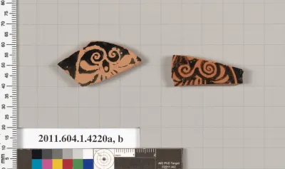 Terracotta fragments of kylikes (drinking cups)
