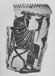 LEKYTHOS, FRAGMENT (ATHENIAN, BLACK-FIGURE)