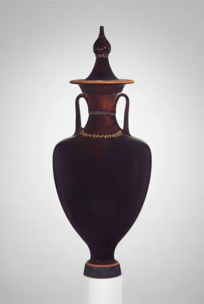 Terracotta amphora with lid (jar)