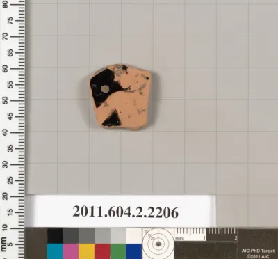 Terracotta fragment of a pot; unglazed on the inside