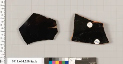 Terracotta fragments of kylikes (drinking cups)