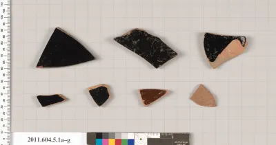 Terracotta fragments of kylikes (drinking cups)