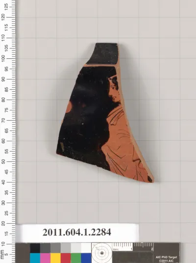 Terracotta rim fragment of a kylix (drinking cup)