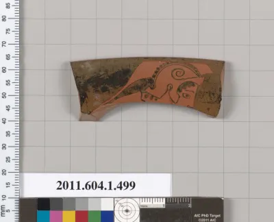 Terracotta rim fragment of a kylix (drinking cup)