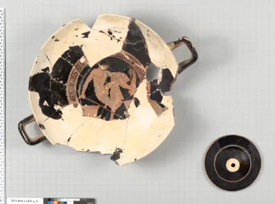 Terracotta fragments of a kylix (drinking cup)
