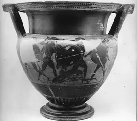 KRATER, COLUMN (ATHENIAN, BLACK-FIGURE)