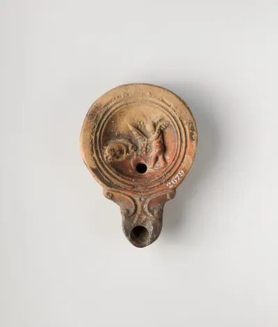 Terracotta oil lamp