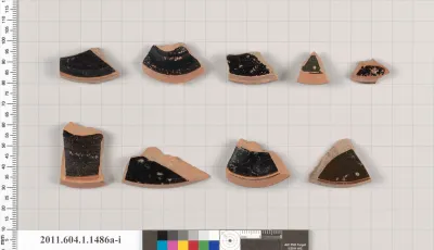 Terracotta fragments of kylikes (drinking cups)