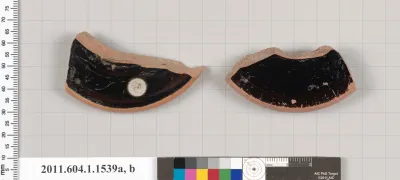 Terracotta fragments of kylikes (drinking cups)