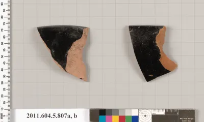 Terracotta rim fragments of kylikes (drinking cups)