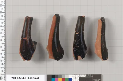 Terracotta fragments of kylikes (drinking cups)