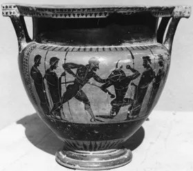 KRATER, COLUMN (ATHENIAN, BLACK-FIGURE)
