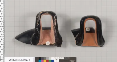 Terracotta fragments of kylikes (drinking cups)