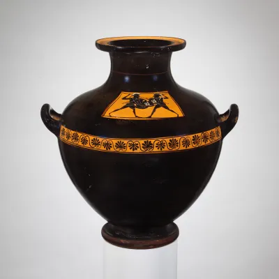 Terracotta hydria: kalpis (water jar)