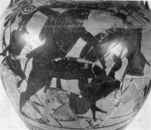 AMPHORA, NECK (ATHENIAN, BLACK-FIGURE)