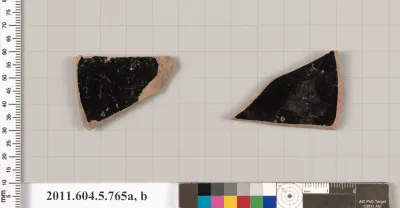 Terracotta fragments of kylikes (drinking cups)