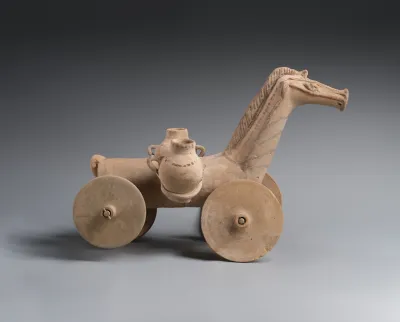 Terracotta wheeled horse
