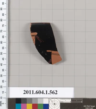 Terracotta rim fragment of a kylix (drinking cup)