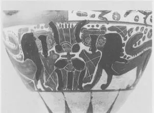 OINOCHOE (ETRUSCO-CORINTHIAN, BLACK-FIGURE)