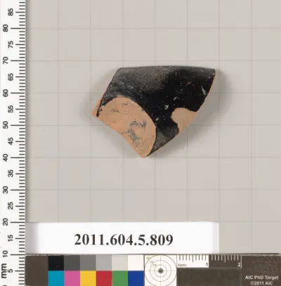 Terracotta rim fragment of a kylix (drinking cup)