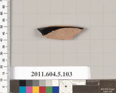 Terracotta fragment of a stemless kylix (drinking cup)?