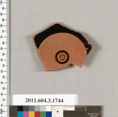 Terracotta fragment of a kylix: Band or lip cup (drinking cup)
